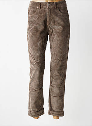 Pantalon slim taille haute taille haute marron ALMANEGRA femme