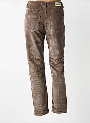 Pantalon slim taille haute taille haute marron ALMANEGRA femme