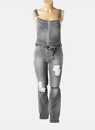Salopette poches manches 3/4 gris MARYLEY femme