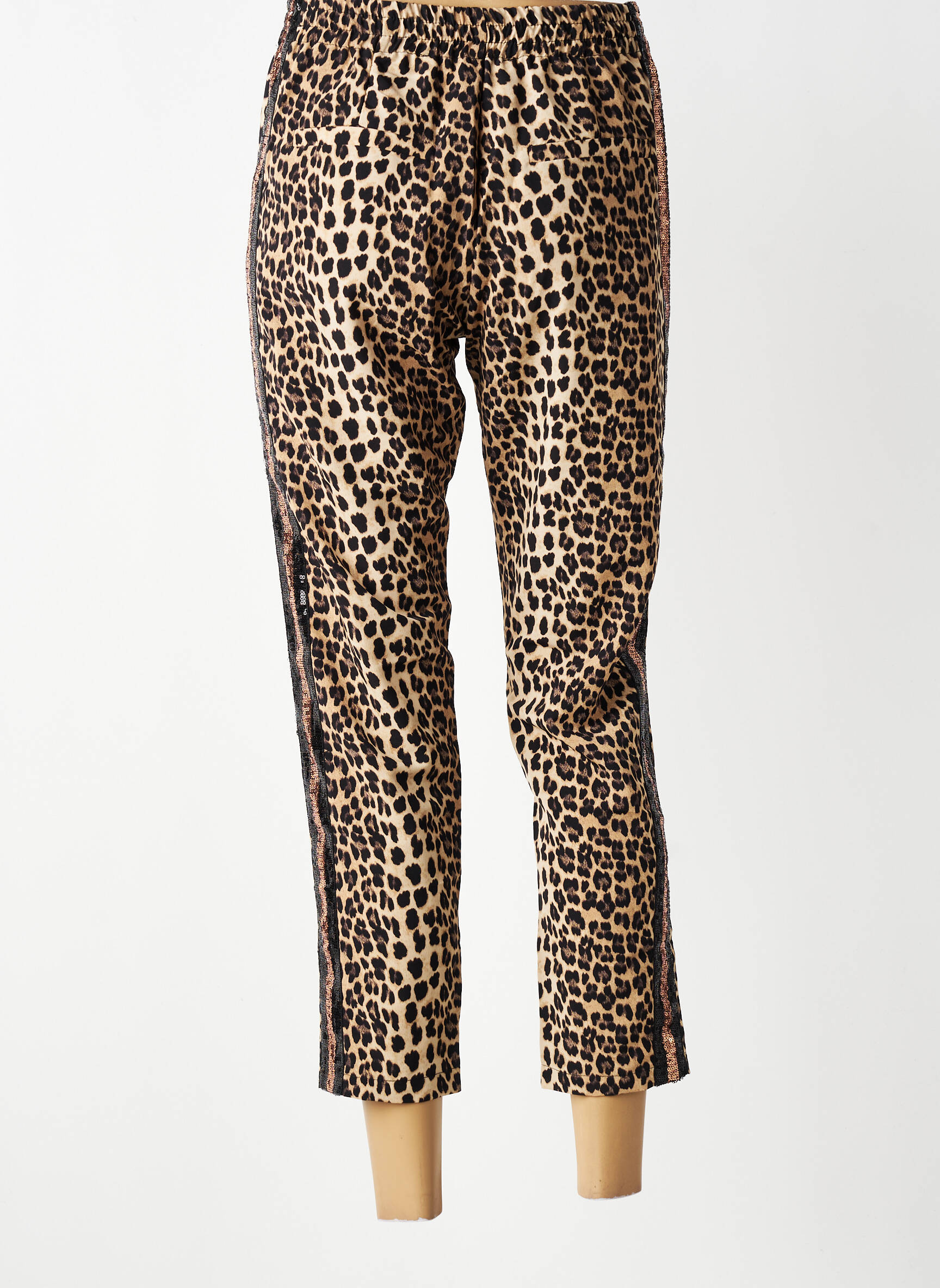 Pantalon 7/8 taille élastique taille normale beige ANGELA DAVIS femme