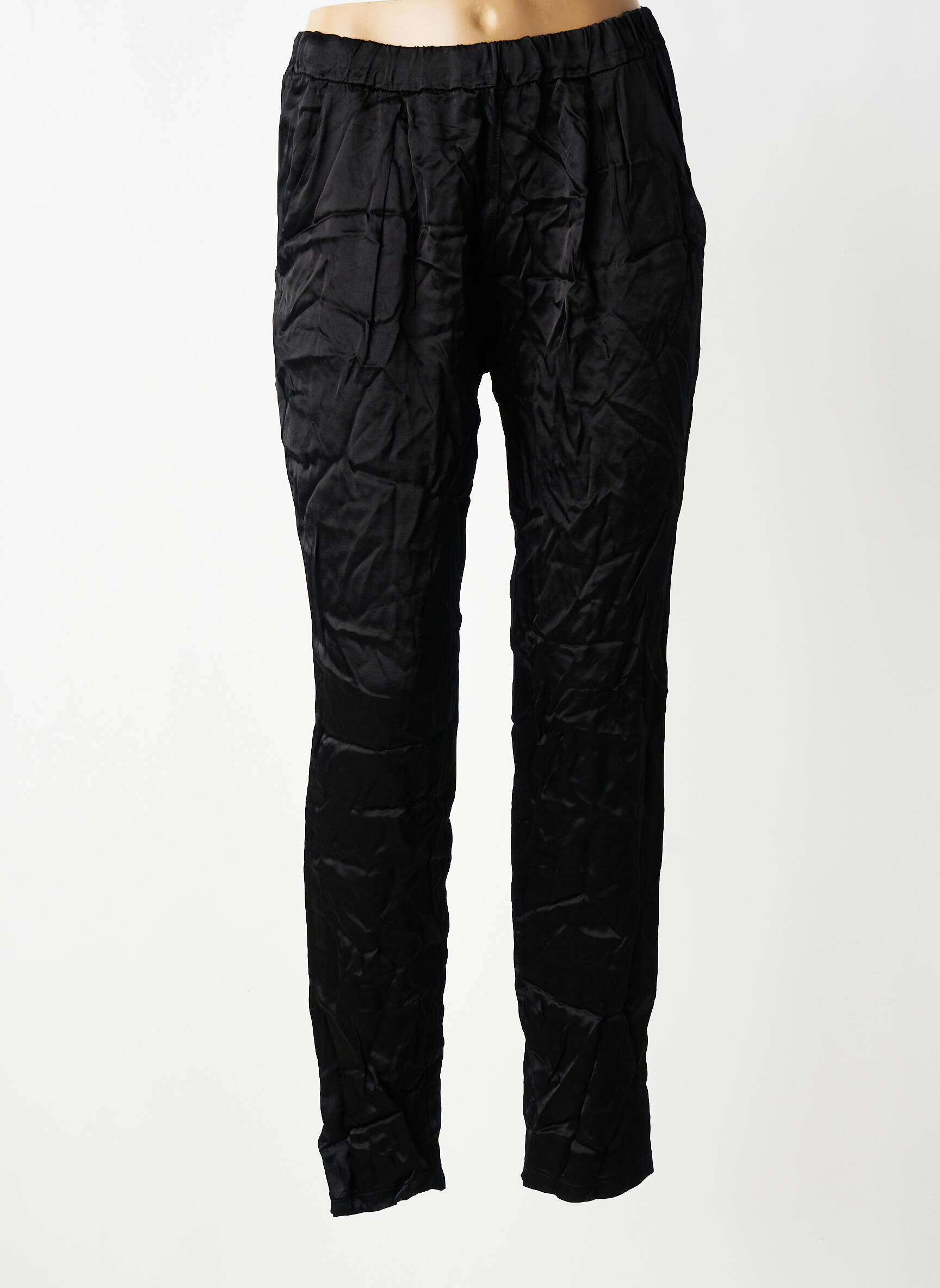 Pantalon slim taille élastique taille normale noir ANGELA DAVIS femme