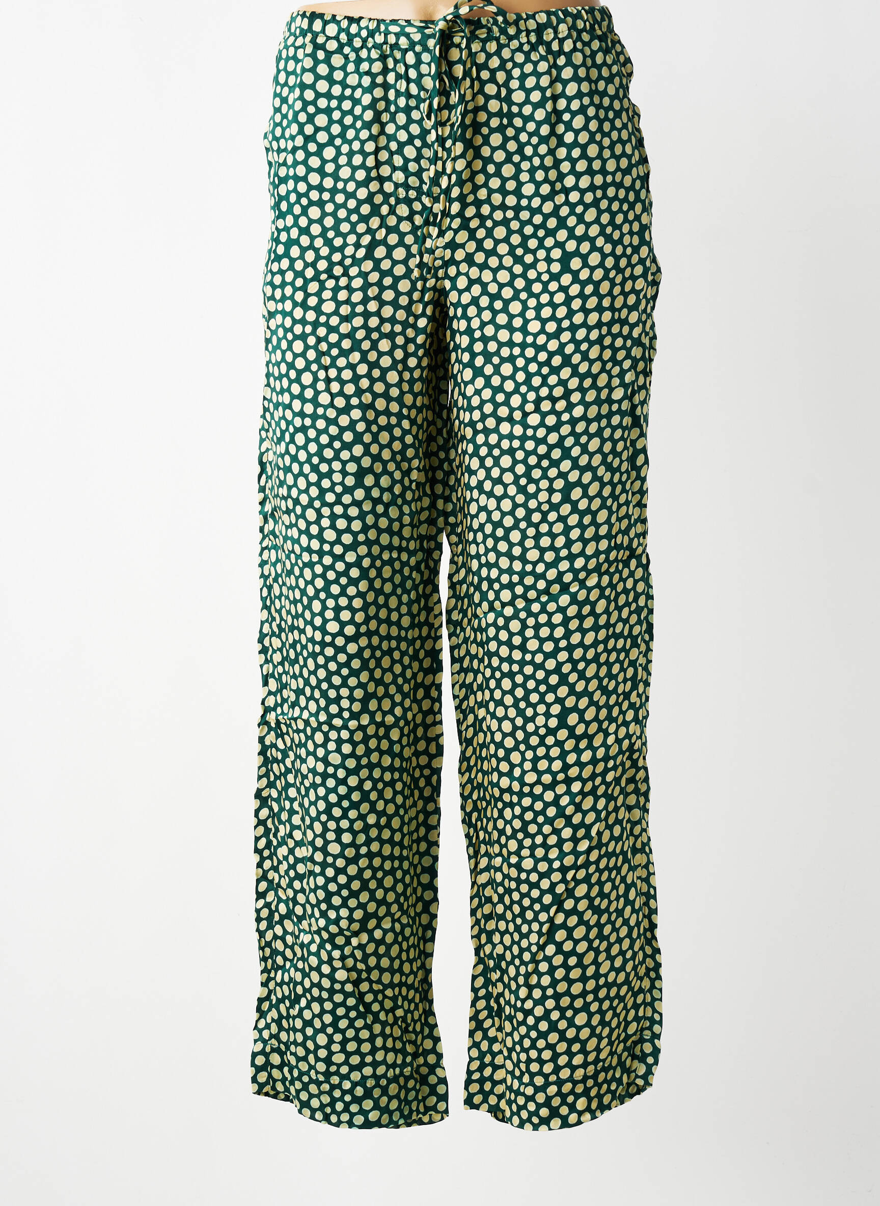 Pantalon droit taille élastique taille normale vert CHARLIE JOE femme