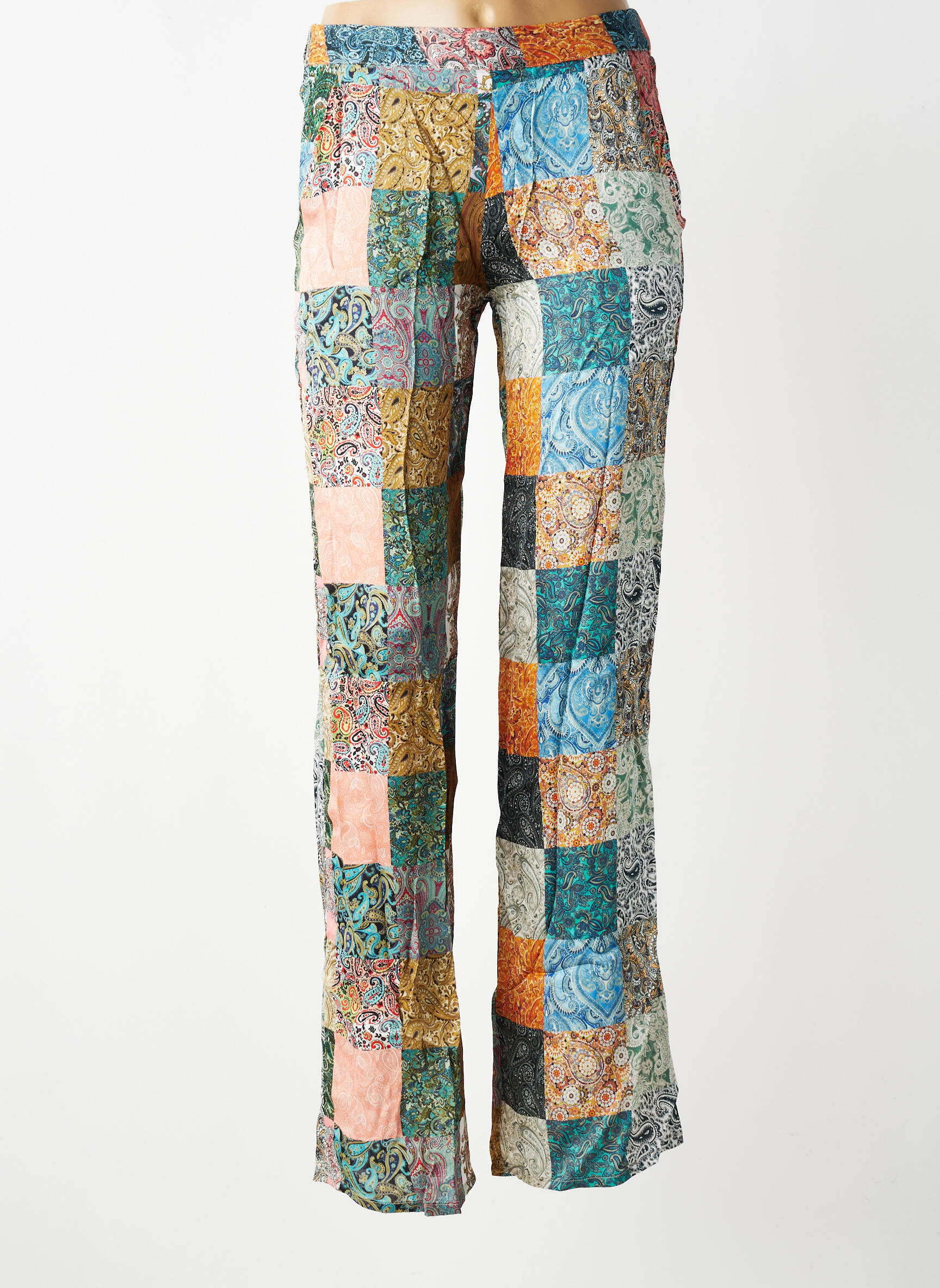 Pantalon droit taille élastique taille normale bleu CHARLIE JOE femme