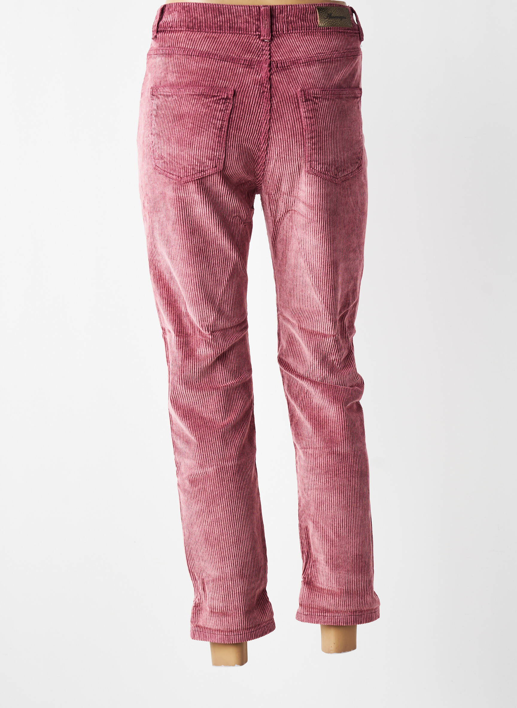 Pantalon slim taille haute taille haute rose ALMANEGRA femme