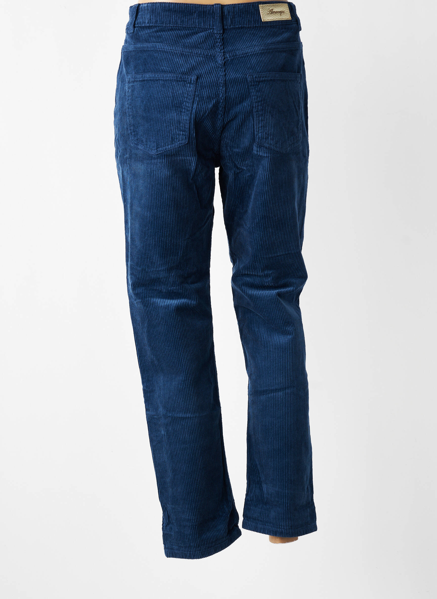 Pantalon slim taille haute taille haute bleu ALMANEGRA femme