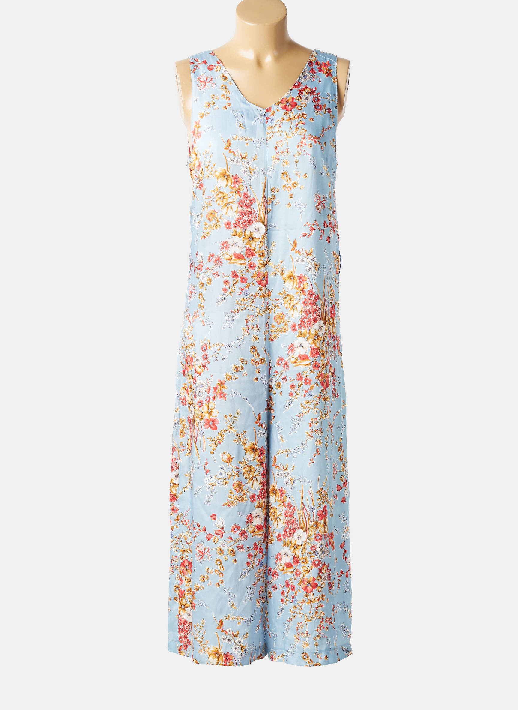 Combi-pantalon fermeture zippée au dos sans manche bleu MARYLEY femme