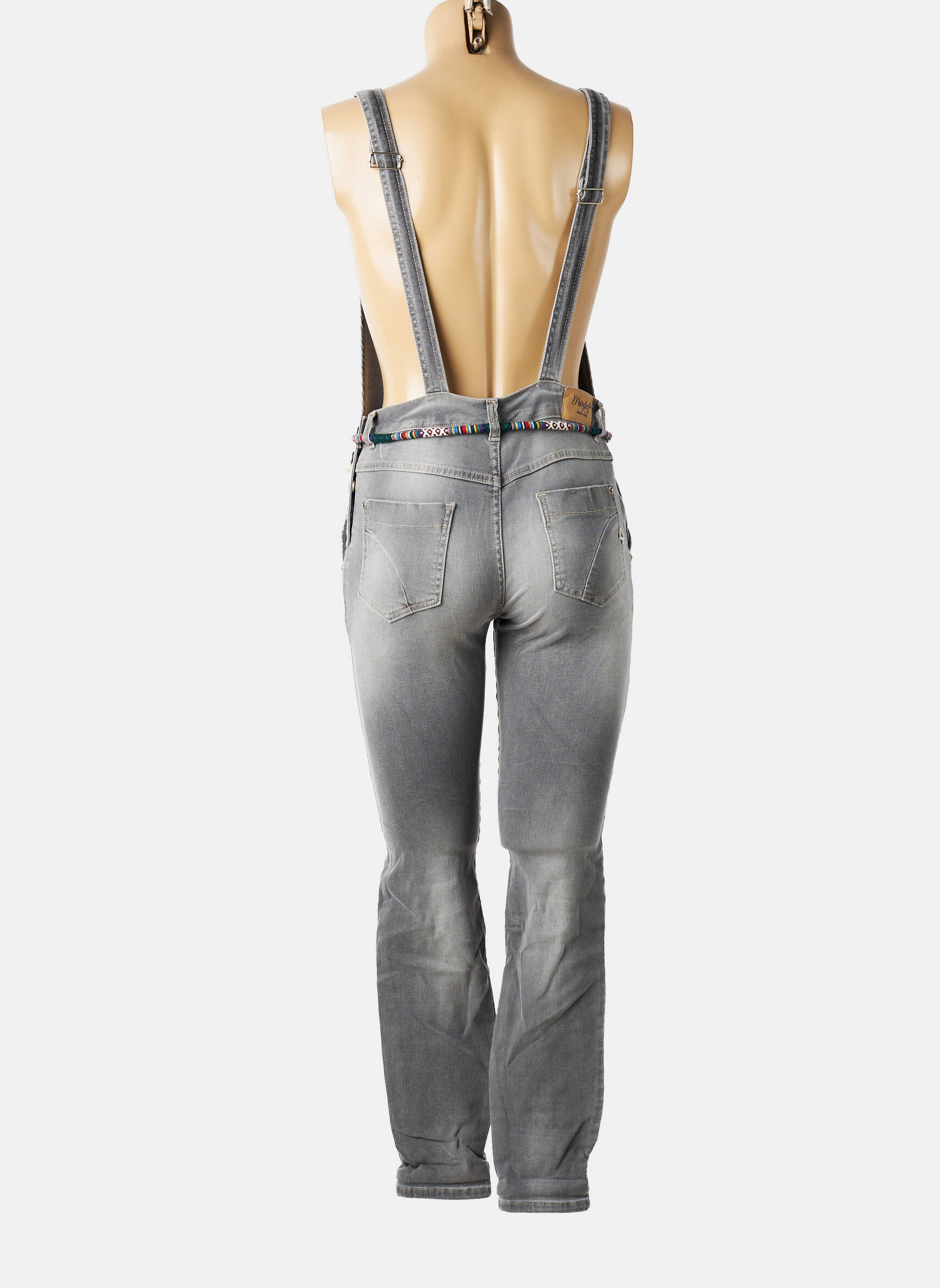 Salopette poches manches 3/4 gris MARYLEY femme