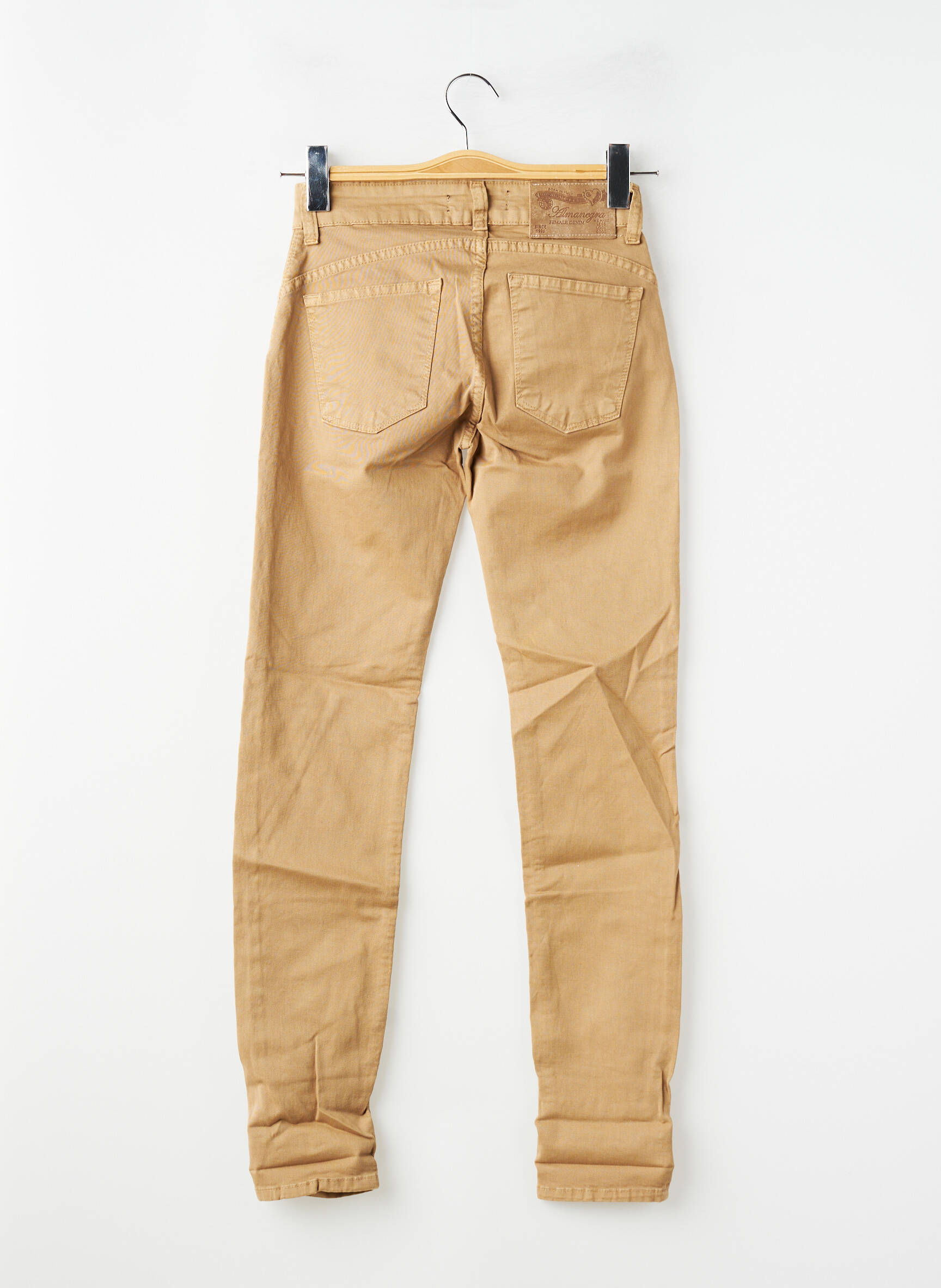 Jeans coupe slim taille normale taille normale beige ALMANEGRA femme