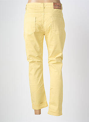 Pantalon droit taille élastique taille normale jaune ALMANEGRA femme