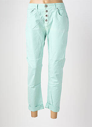 Pantalon droit taille élastique taille normale bleu ALMANEGRA femme