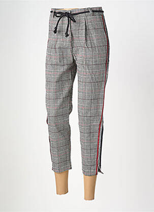 Pantalon 7/8 fermeture zippée sous rabat boutonné taille normale gris MARYLEY femme