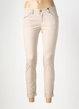 Pantalon slim stretch taille normale beige ALMANEGRA femme