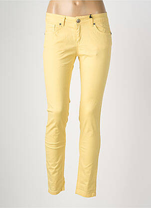Pantalon slim stretch taille normale jaune ALMANEGRA femme