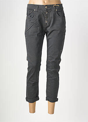 Pantalon 7/8 stretch taille normale noir ALMANEGRA femme