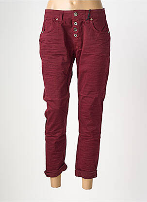 Pantalon 7/8 stretch taille normale rouge ALMANEGRA femme