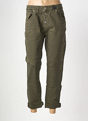Pantalon 7/8 stretch taille normale vert ALMANEGRA femme