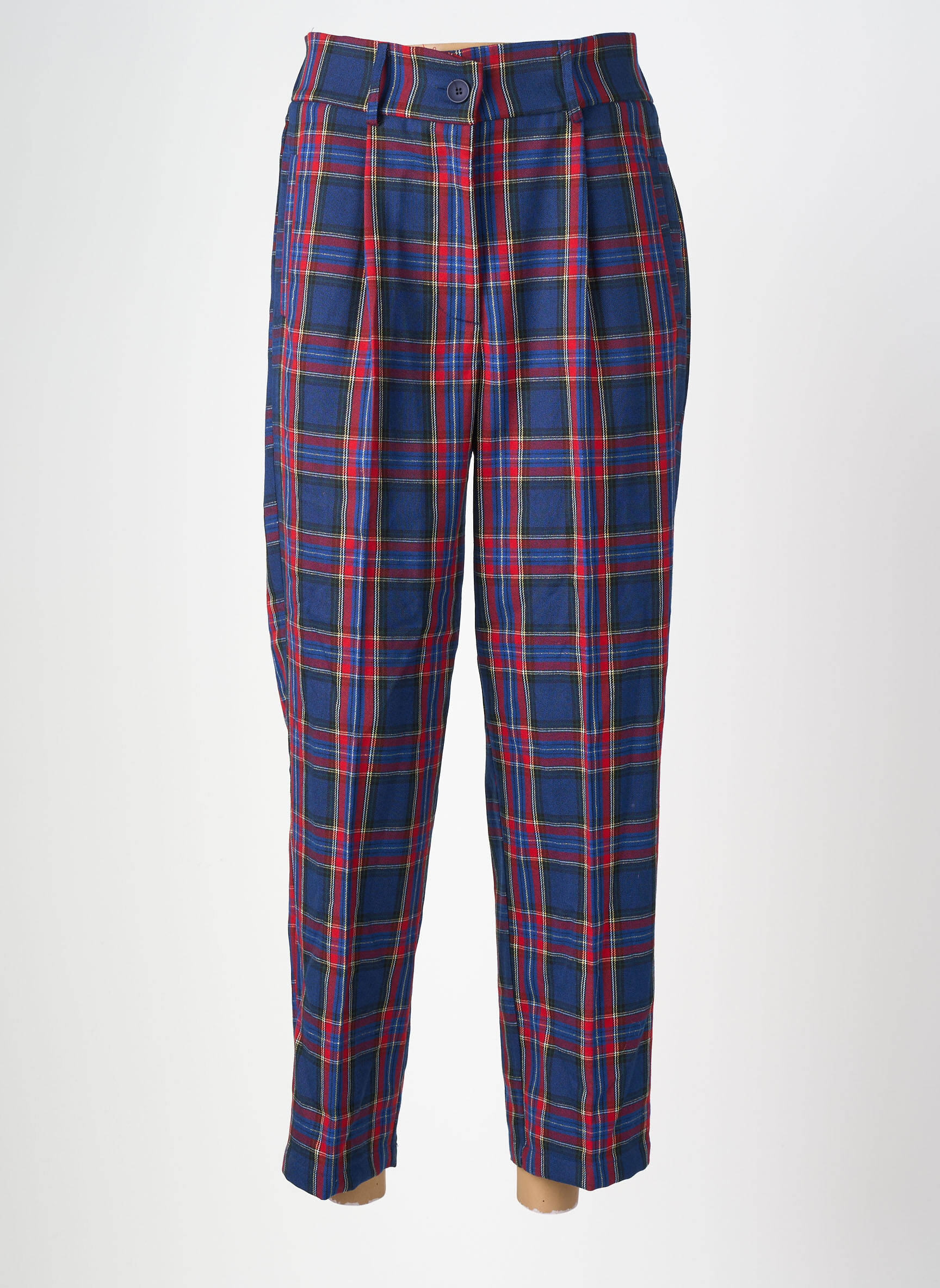 Pantalon droit taille élastique taille normale bleu ANGELA DAVIS femme