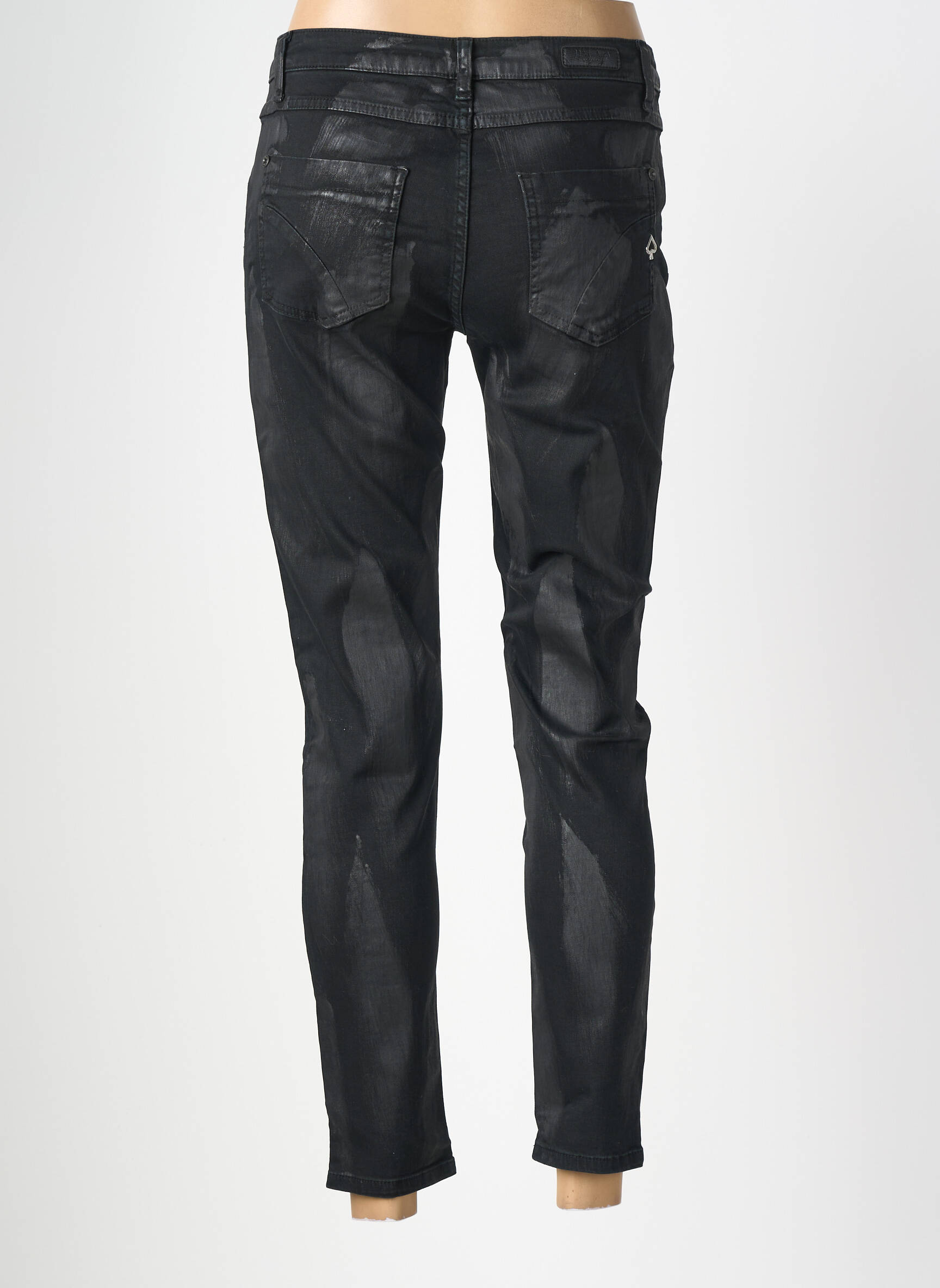 Pantalon slim taille normale taille normale noir MARYLEY femme