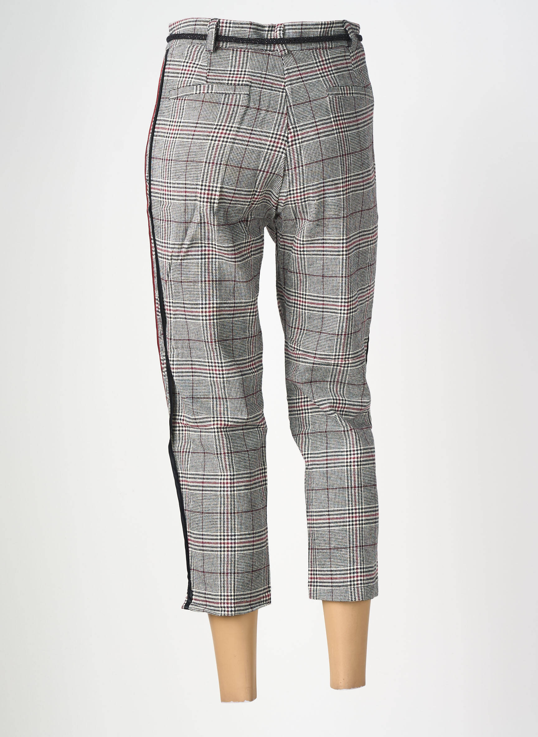 Pantalon 7/8 fermeture zippée sous rabat boutonné taille normale gris MARYLEY femme