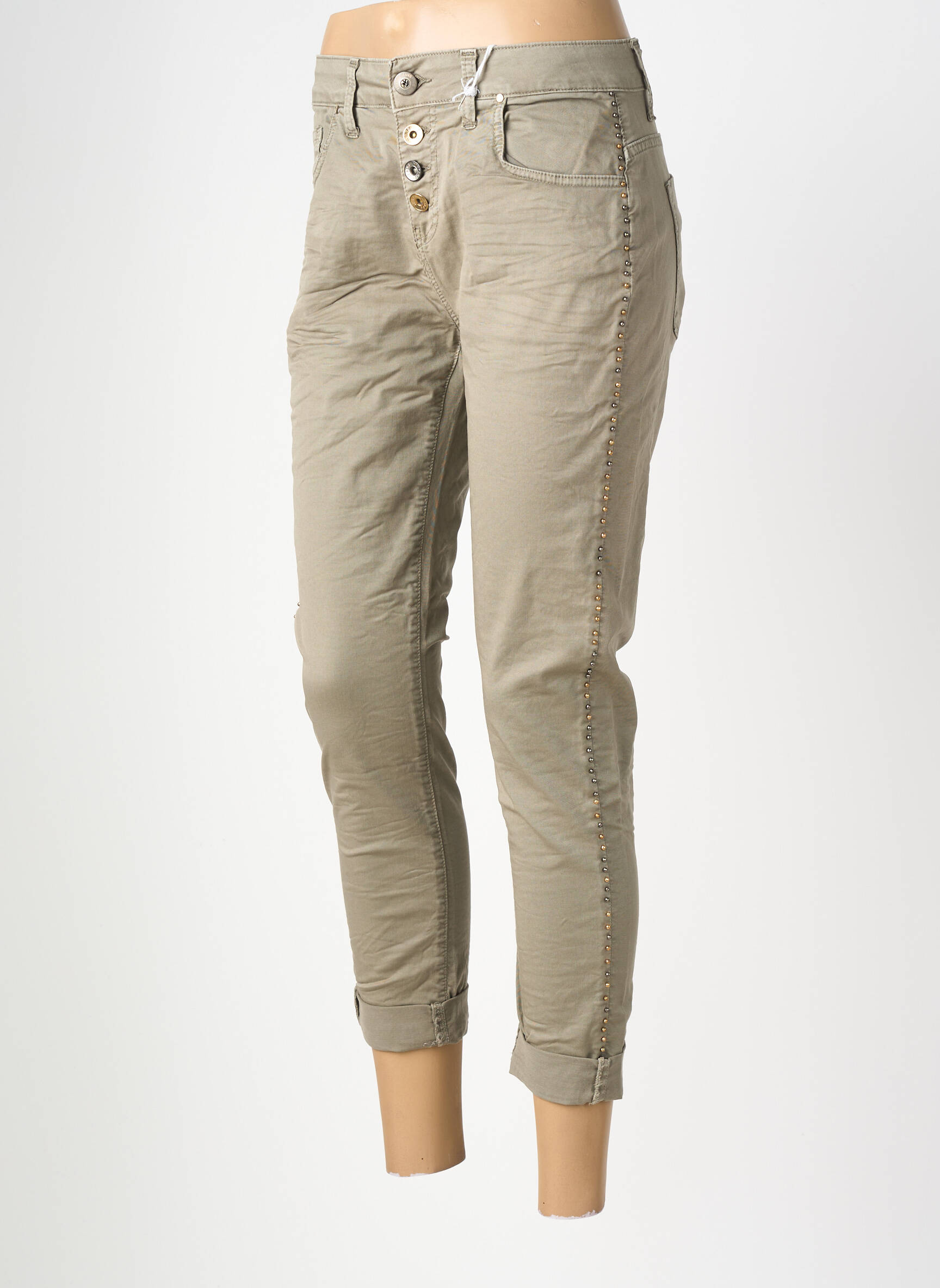 Pantalon 7/8 taille normale taille normale vert BELLAWAY femme