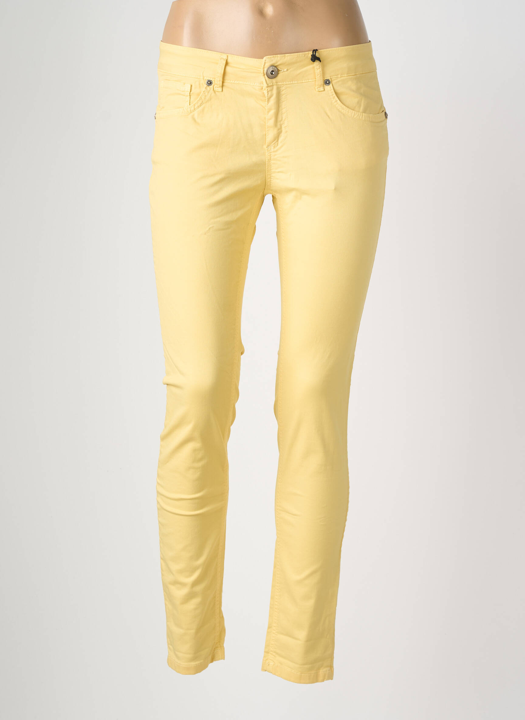 Pantalon slim stretch taille normale jaune ALMANEGRA femme