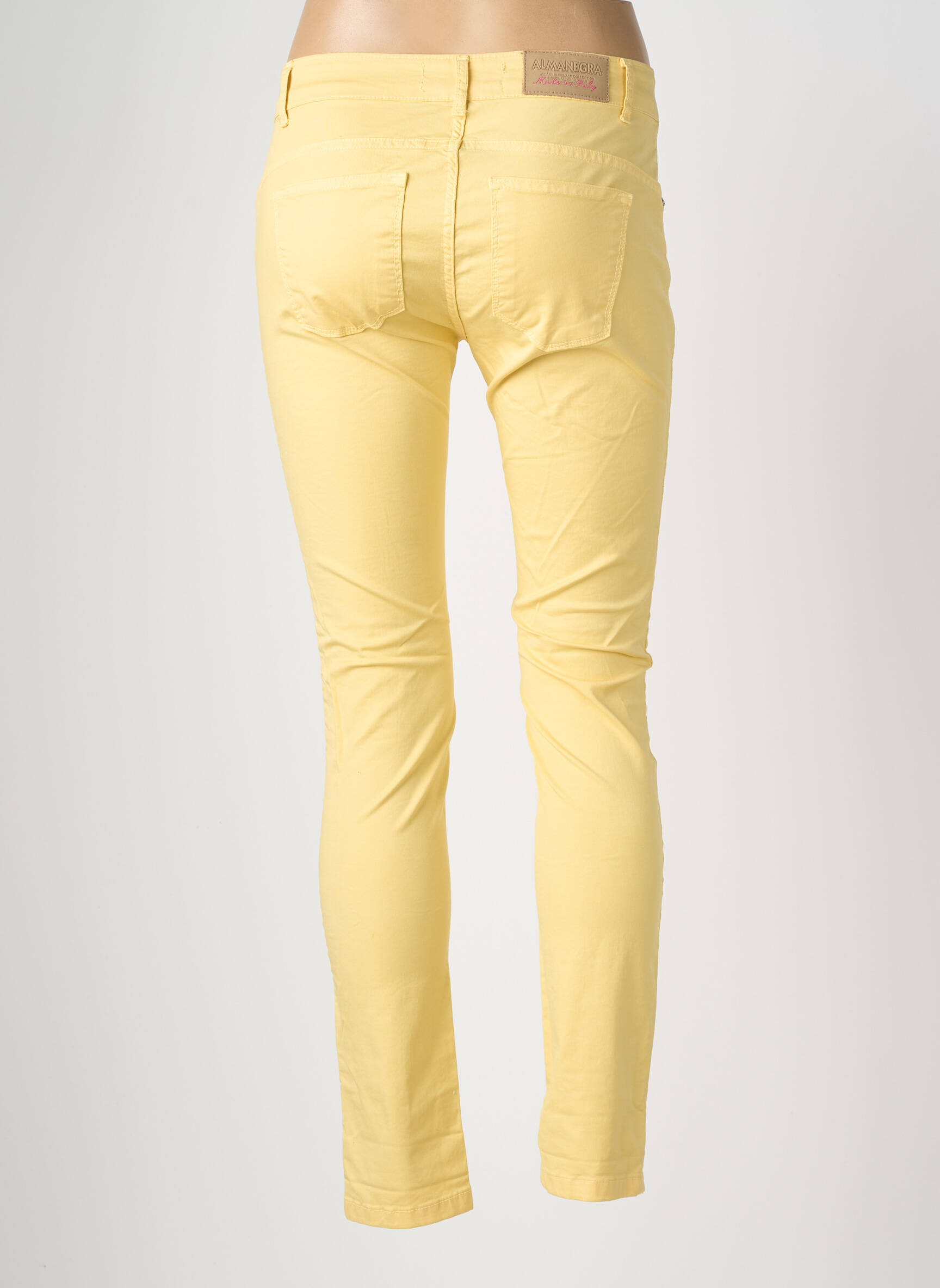 Pantalon slim stretch taille normale jaune ALMANEGRA femme