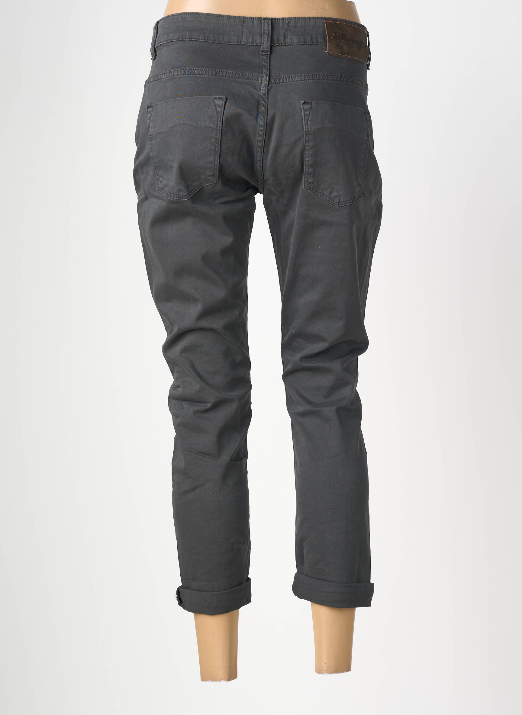 Pantalon 7/8 stretch taille normale noir ALMANEGRA femme