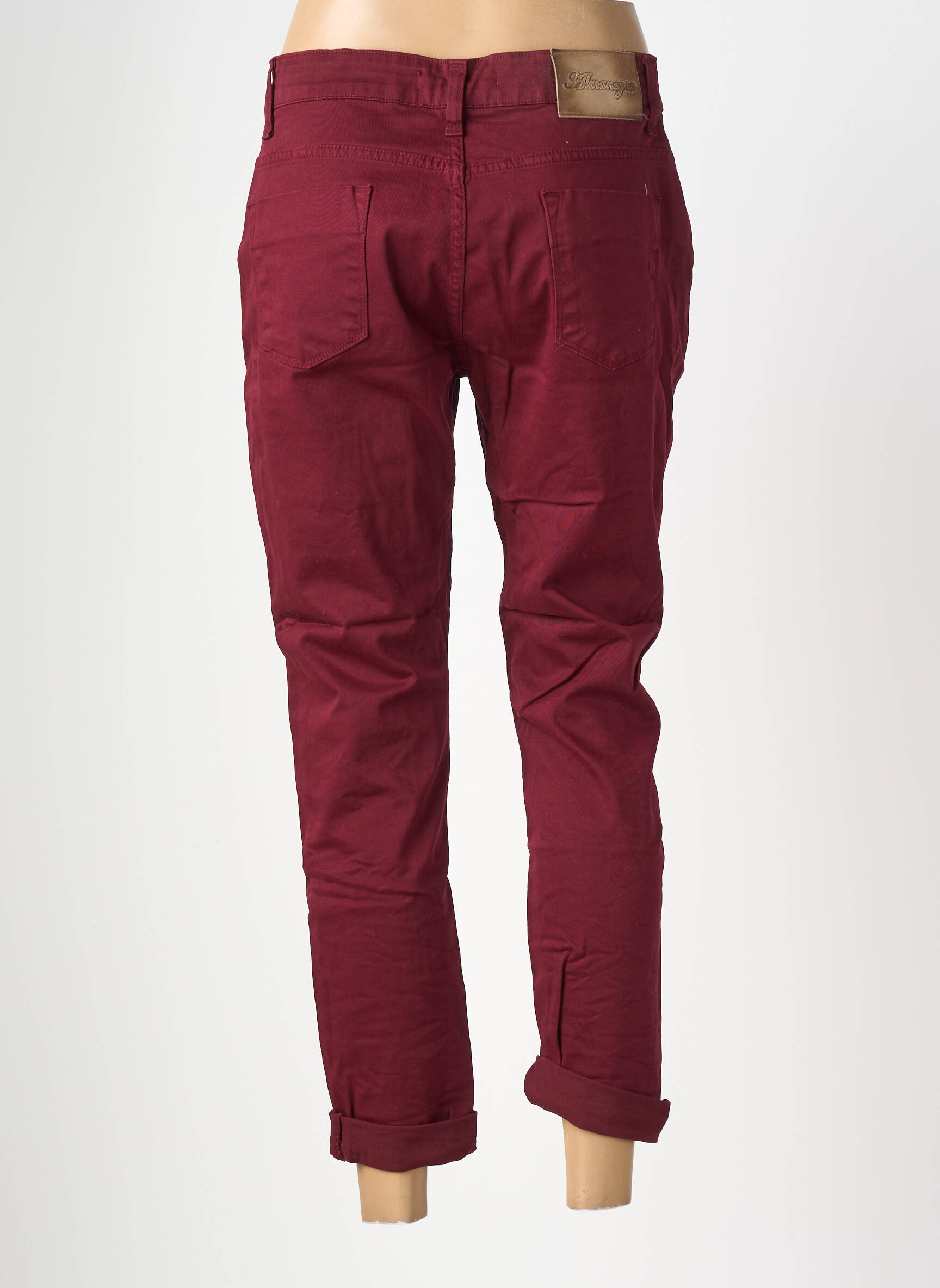 Pantalon 7/8 stretch taille normale rouge ALMANEGRA femme