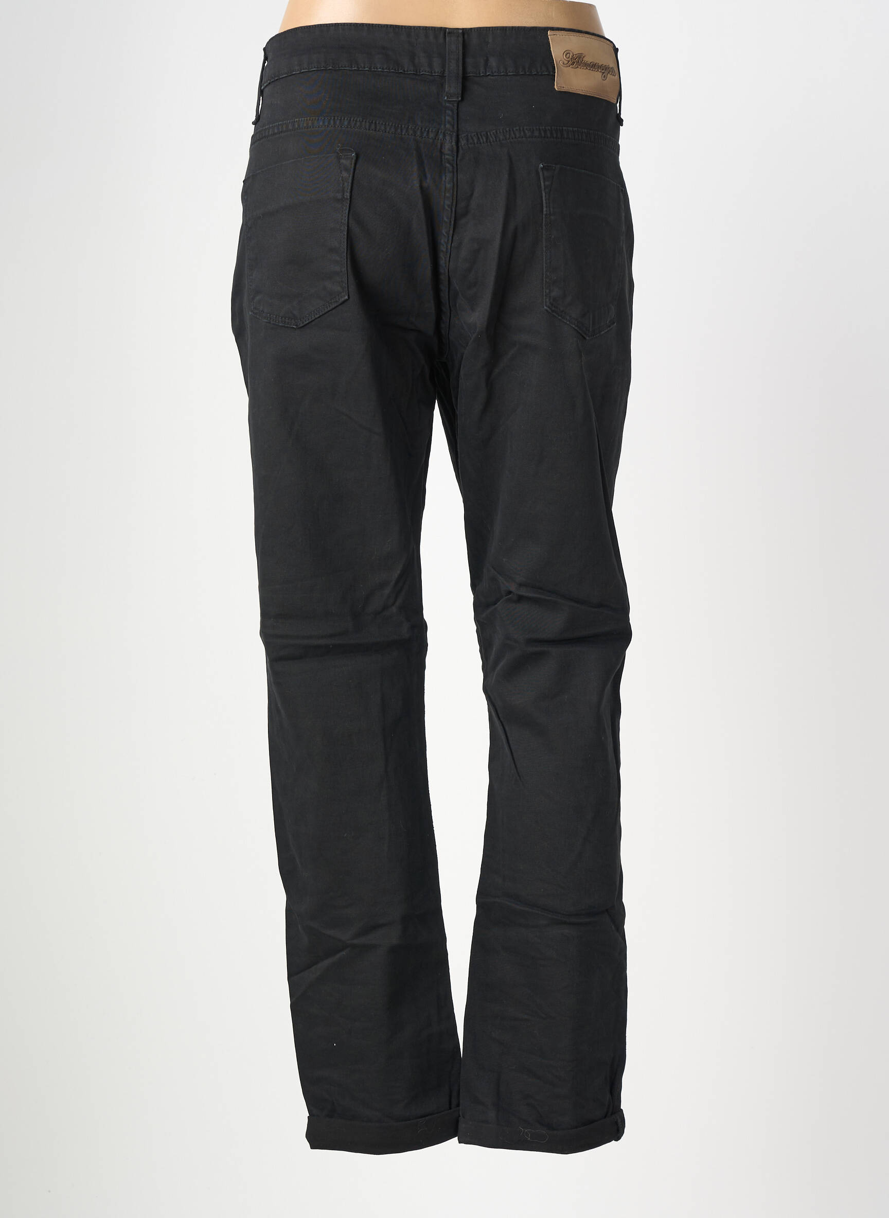 Pantalon 7/8 stretch taille normale noir ALMANEGRA femme