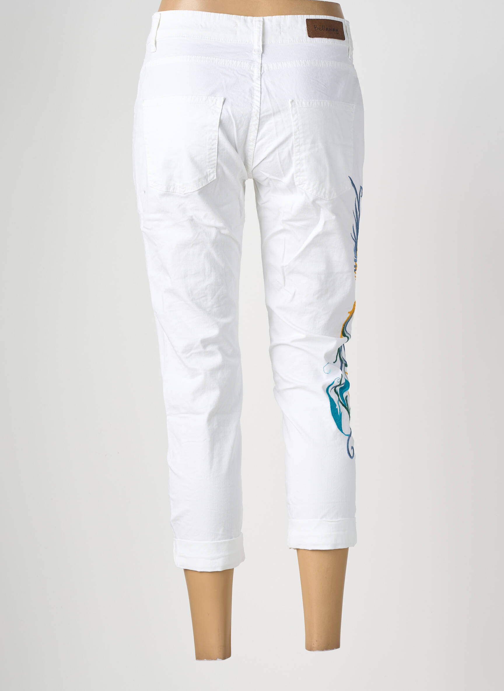 Pantalon 7/8 stretch taille normale blanc BELLAWAY femme