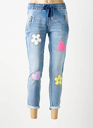 Jeans coupe slim broderie rivets taille normale bleu NAIIF femme
