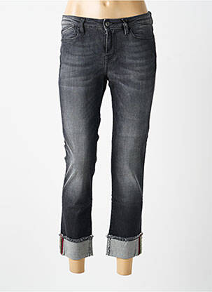 Jeans coupe droite broderie rivets taille normale gris MARYLEY femme