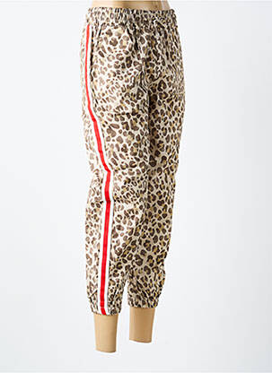 Pantalon 7/8 stretch taille normale marron CECILE WANG femme