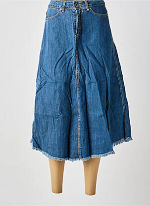 Jupe mi-longue stretch bleu ALMANEGRA femme
