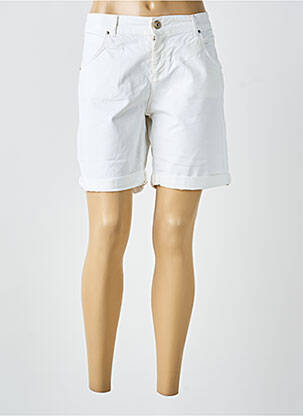 Short tissage denim taille normale blanc ALMANEGRA femme