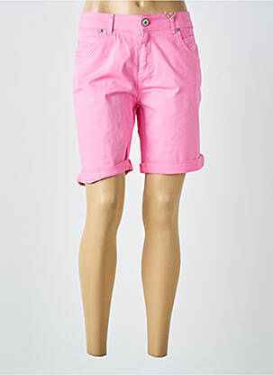 Bermuda coupe droite taille normale rose ALMANEGRA femme
