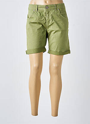 Short tissage denim taille normale vert ALMANEGRA femme