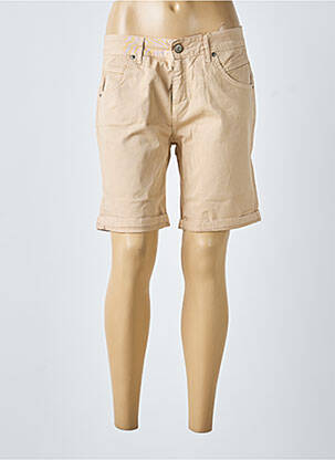 Bermuda coupe droite taille normale beige ALMANEGRA femme