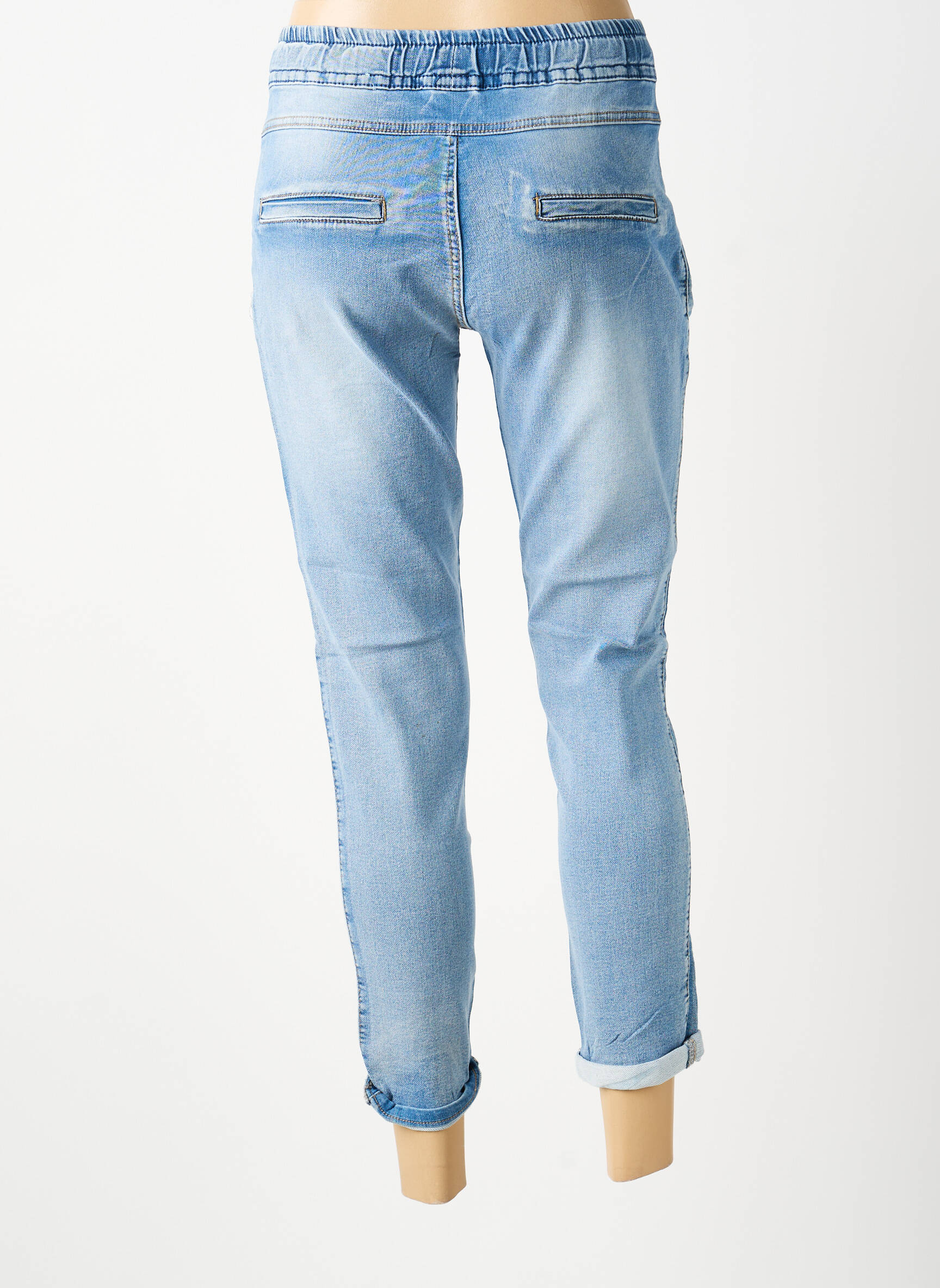 Jeans coupe slim broderie rivets taille normale bleu NAIIF femme