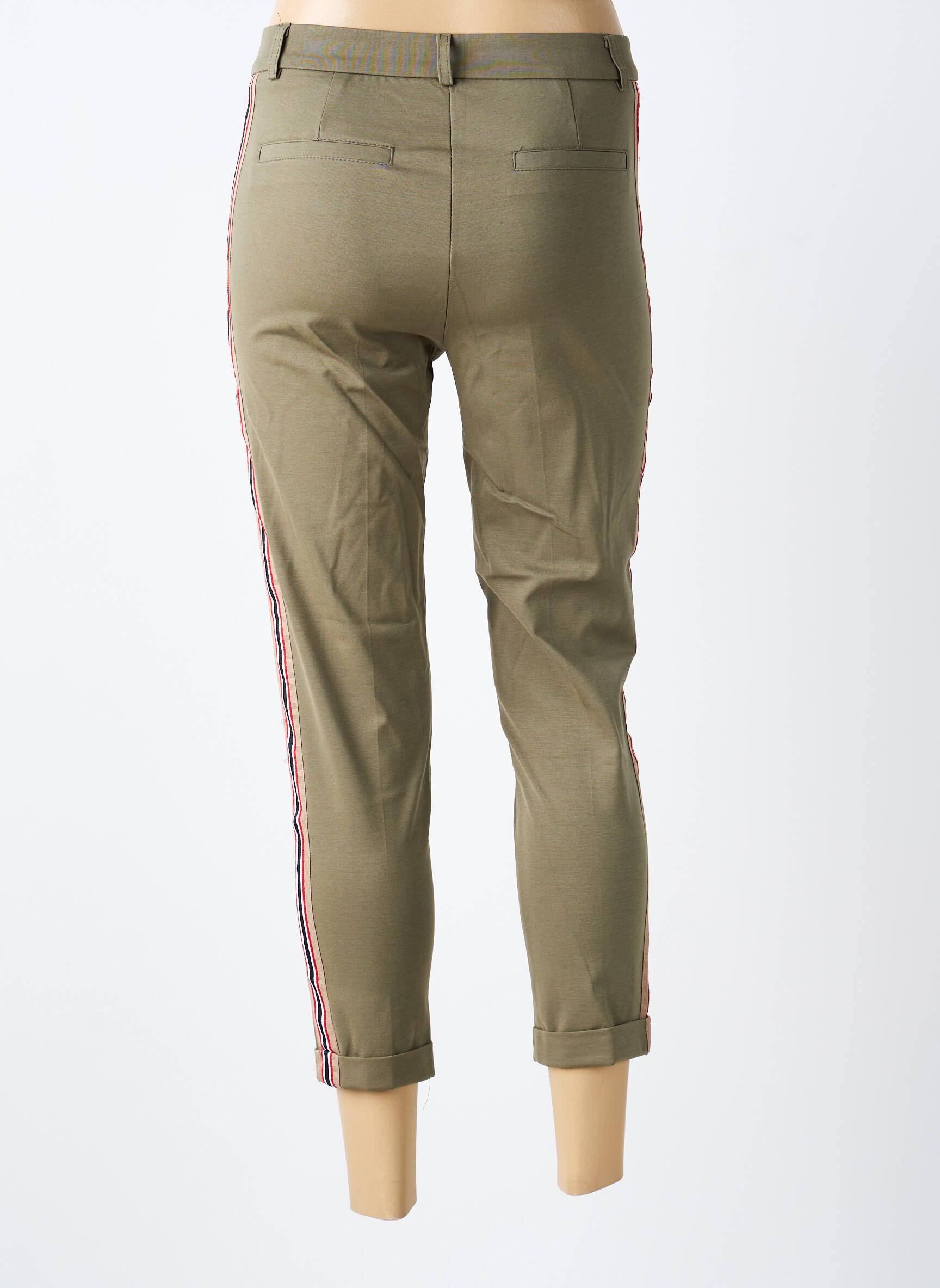 Pantalon 7/8 stretch taille normale vert MARYLEY femme