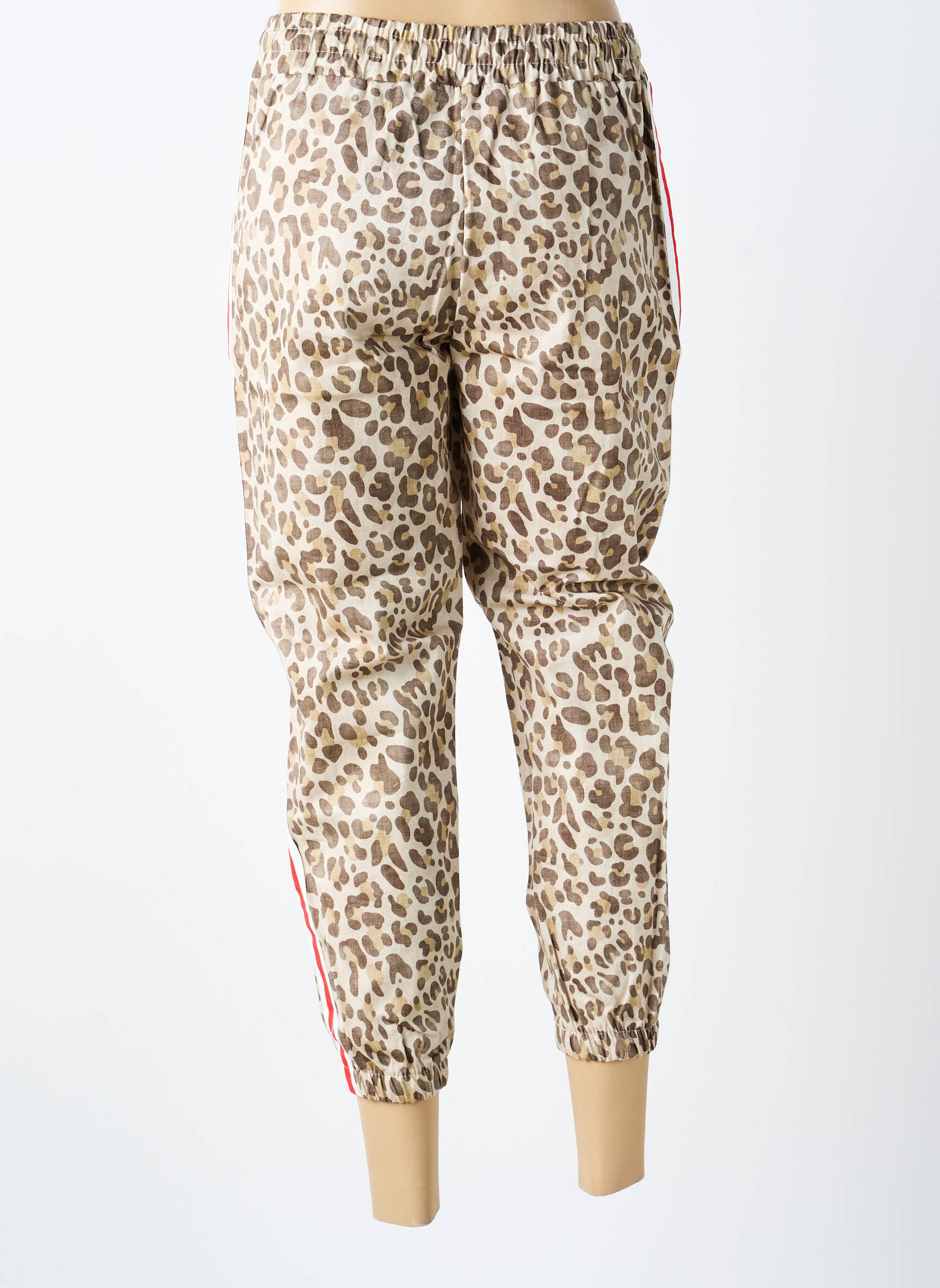 Pantalon 7/8 stretch taille normale marron CECILE WANG femme