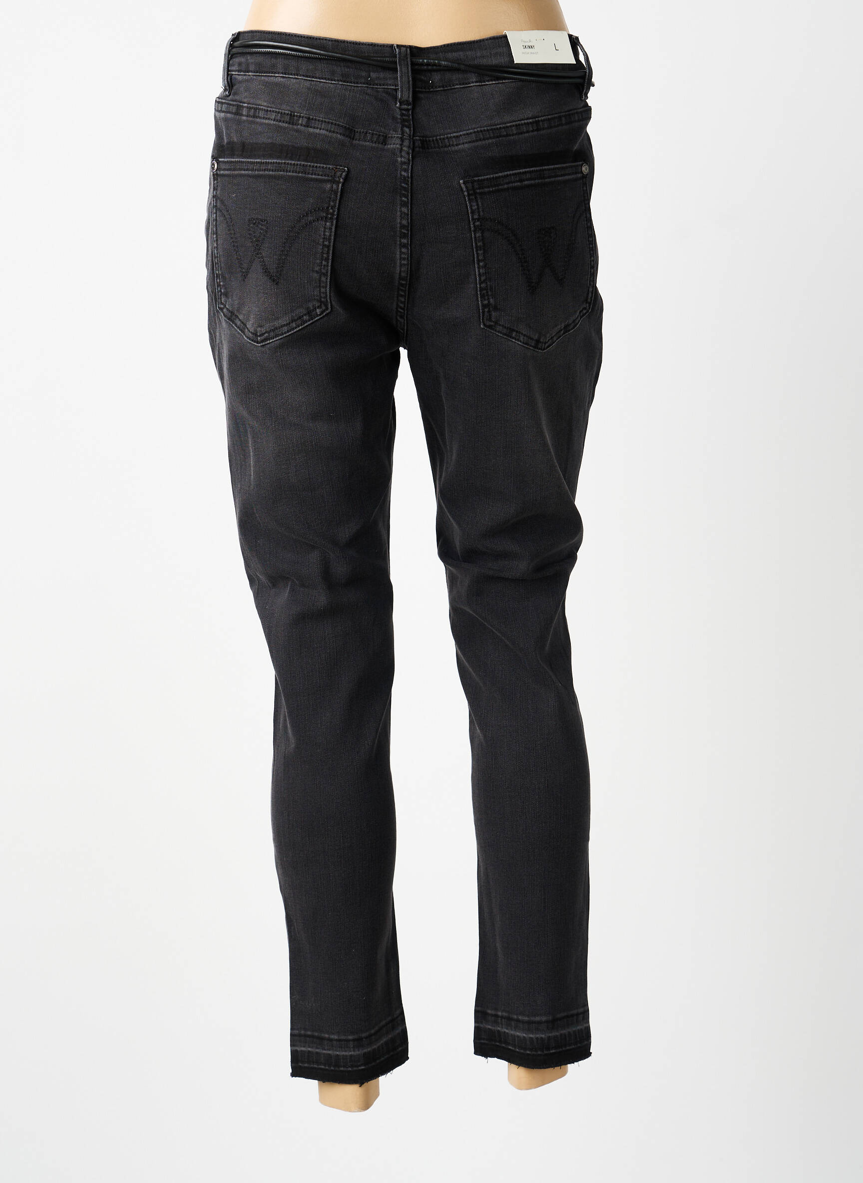 Jeans coupe droite broderie rivets taille normale noir DENIM DAYS femme
