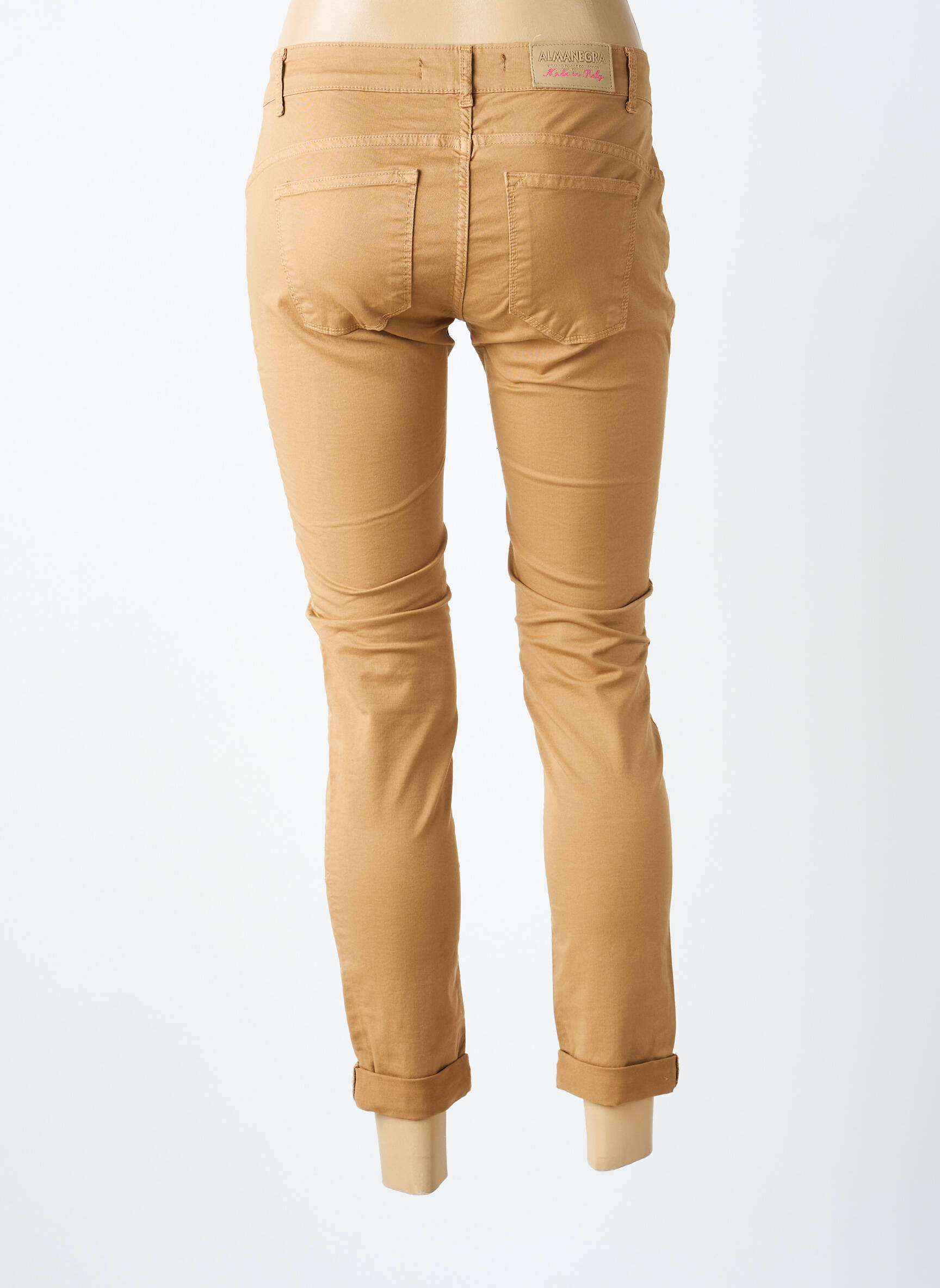 Pantalon slim stretch taille normale marron ALMANEGRA femme