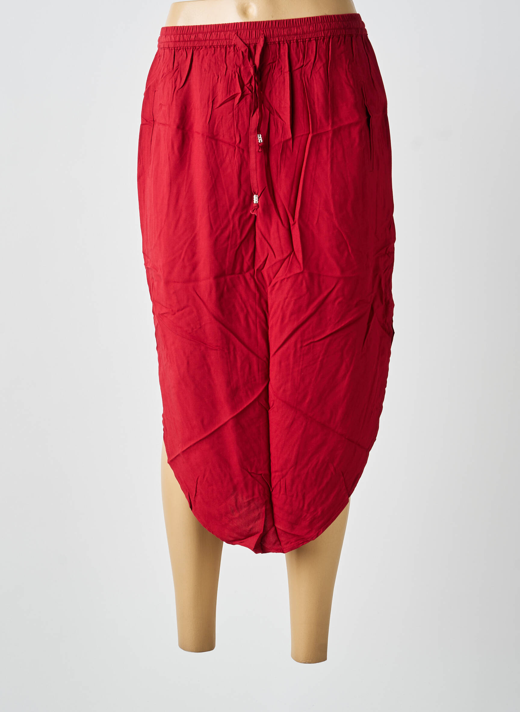 Jupe mi-longue taille normale rouge CHARLIE JOE femme