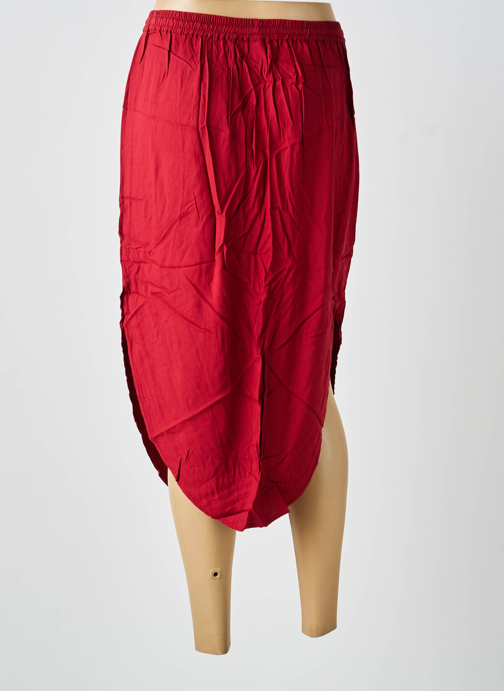 Jupe mi-longue taille normale rouge CHARLIE JOE femme