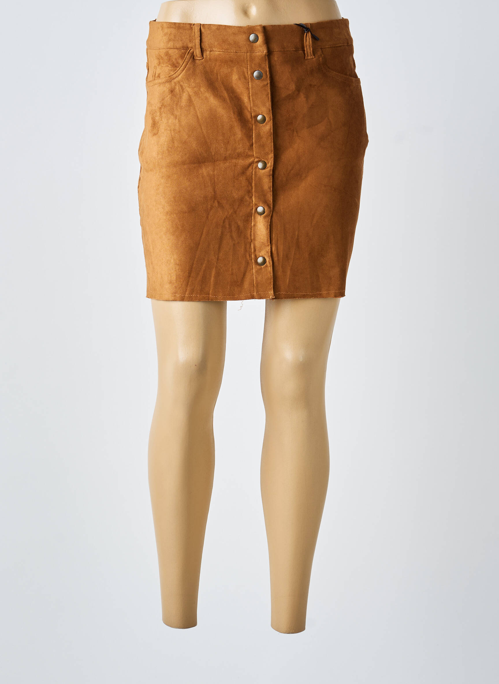 Jupe courte poches marron MARYLEY femme