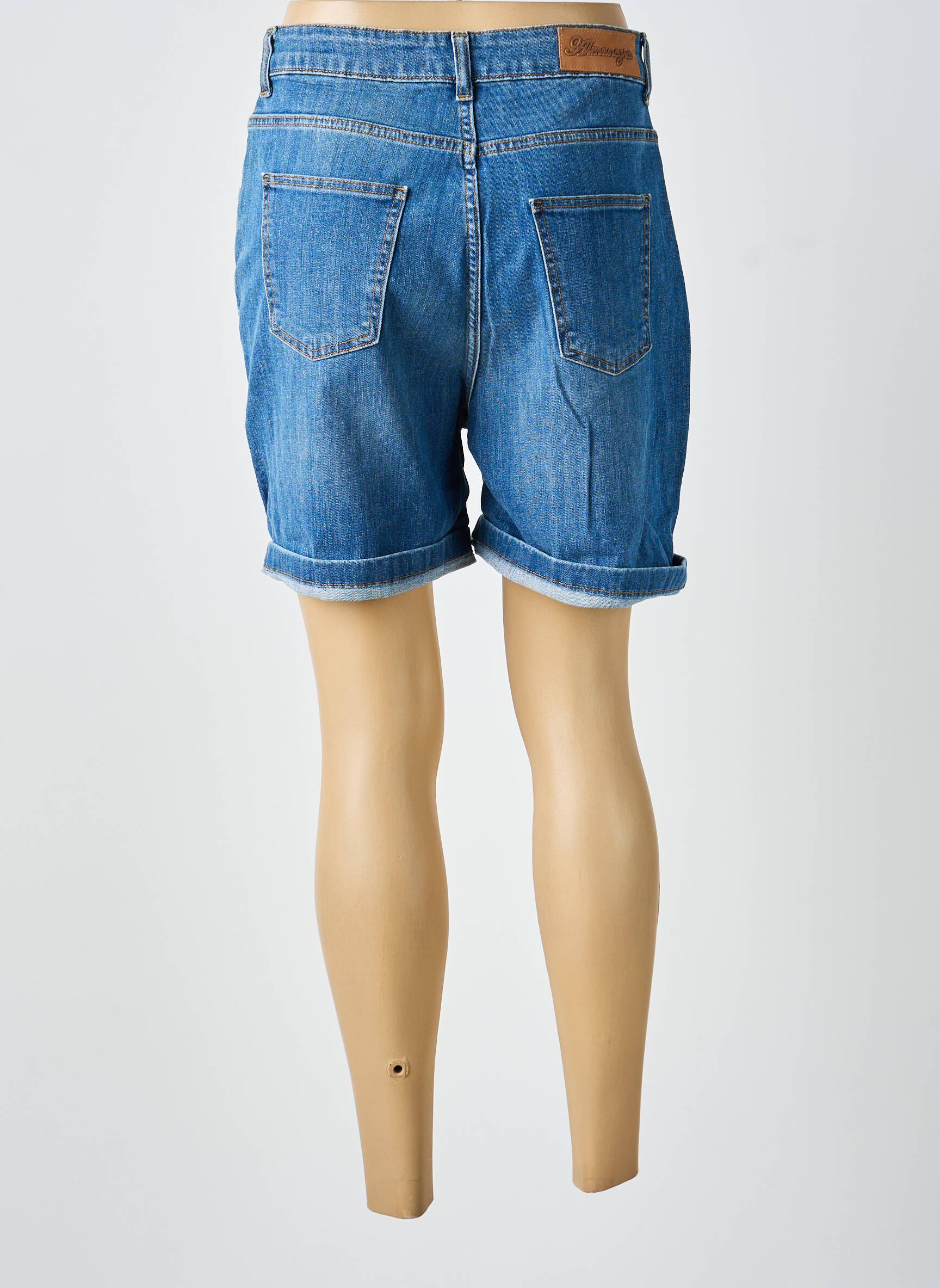 Short tissage denim taille normale bleu ALMANEGRA femme