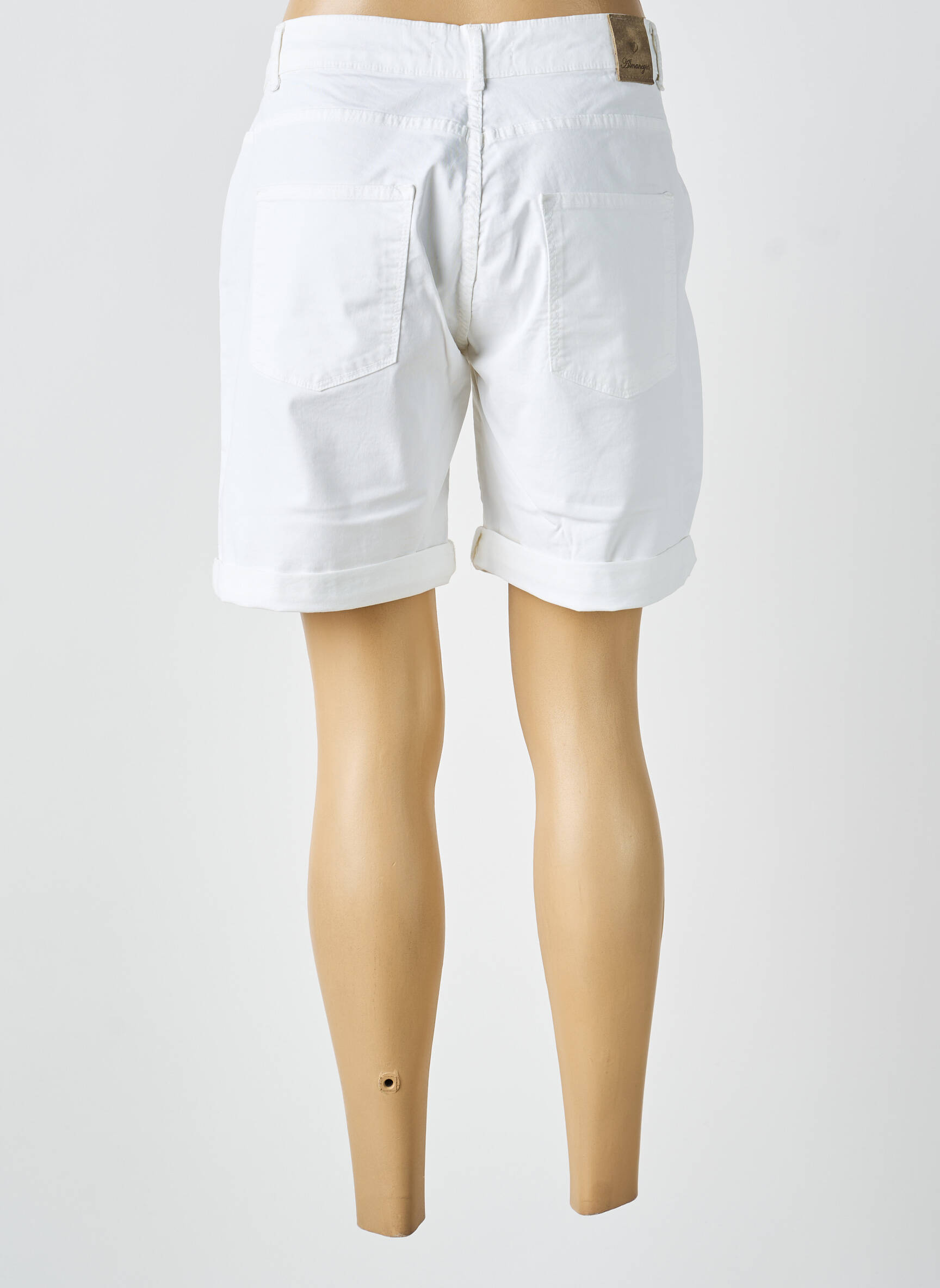Short tissage denim taille normale blanc ALMANEGRA femme