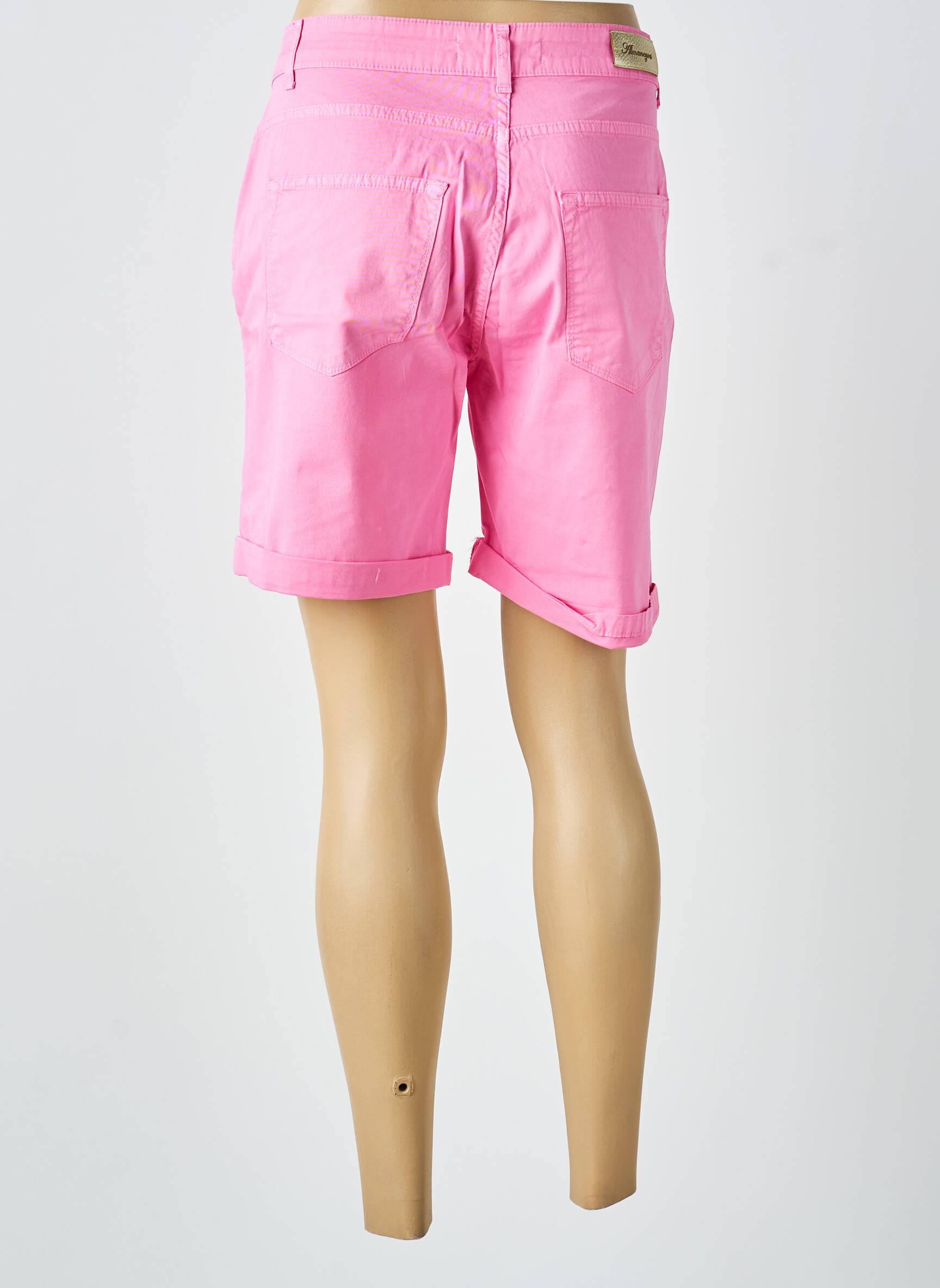 Bermuda coupe droite taille normale rose ALMANEGRA femme