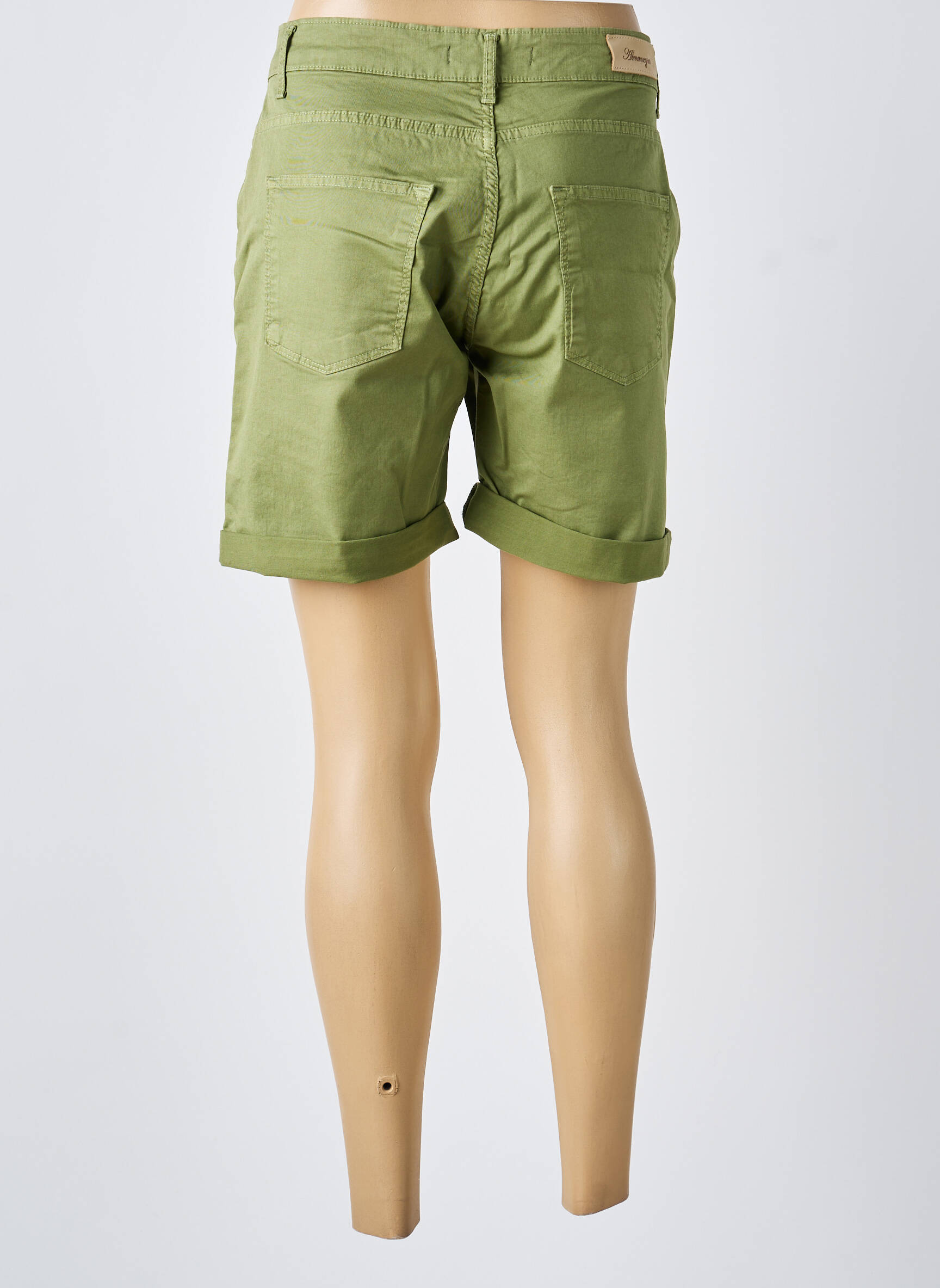 Short tissage denim taille normale vert ALMANEGRA femme